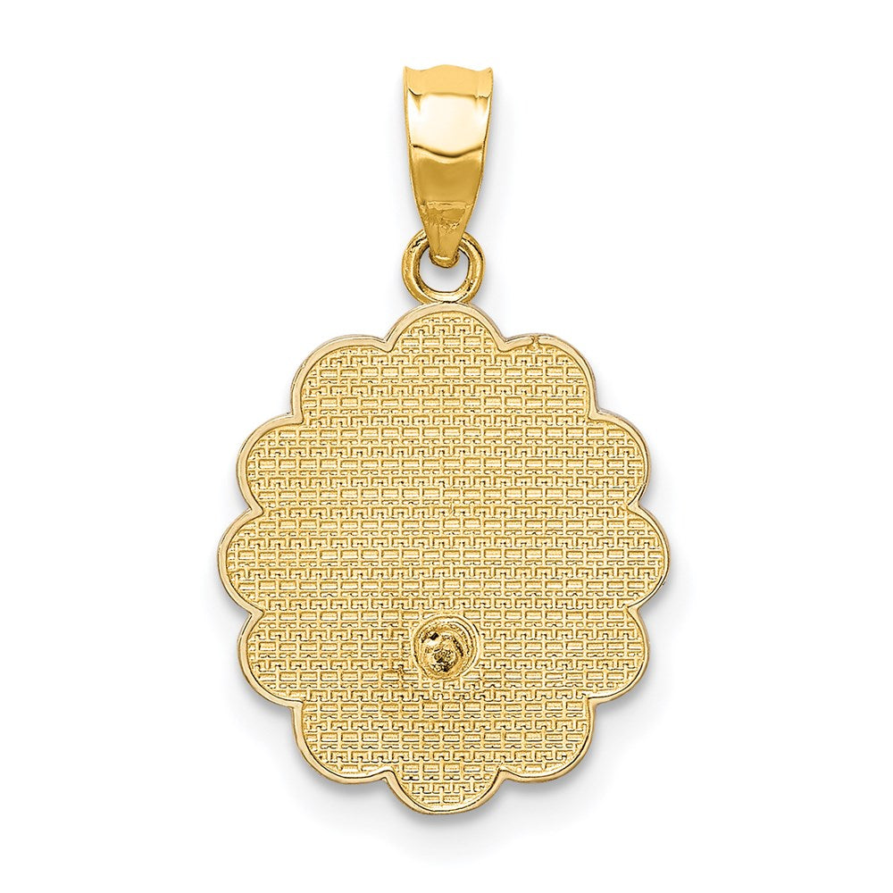 14K Bicolor mit Rhodium Taufe Anhänger