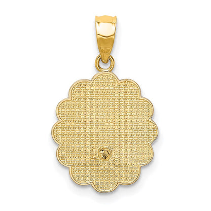 14K Bicolor mit Rhodium Taufe Anhänger