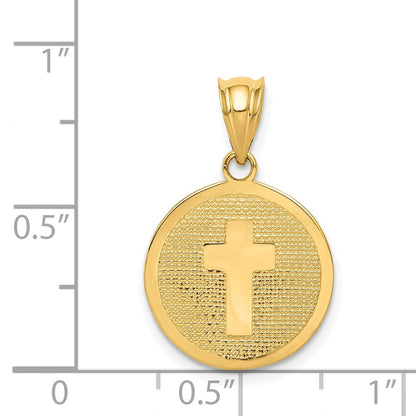 14K Gelbgold Wendecharm Kreuz & Erstkommunion