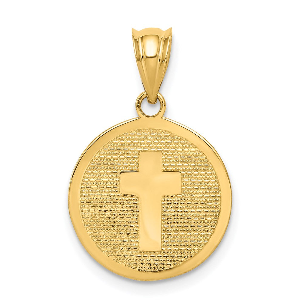 14K Gelbgold Wendecharm Kreuz & Erstkommunion