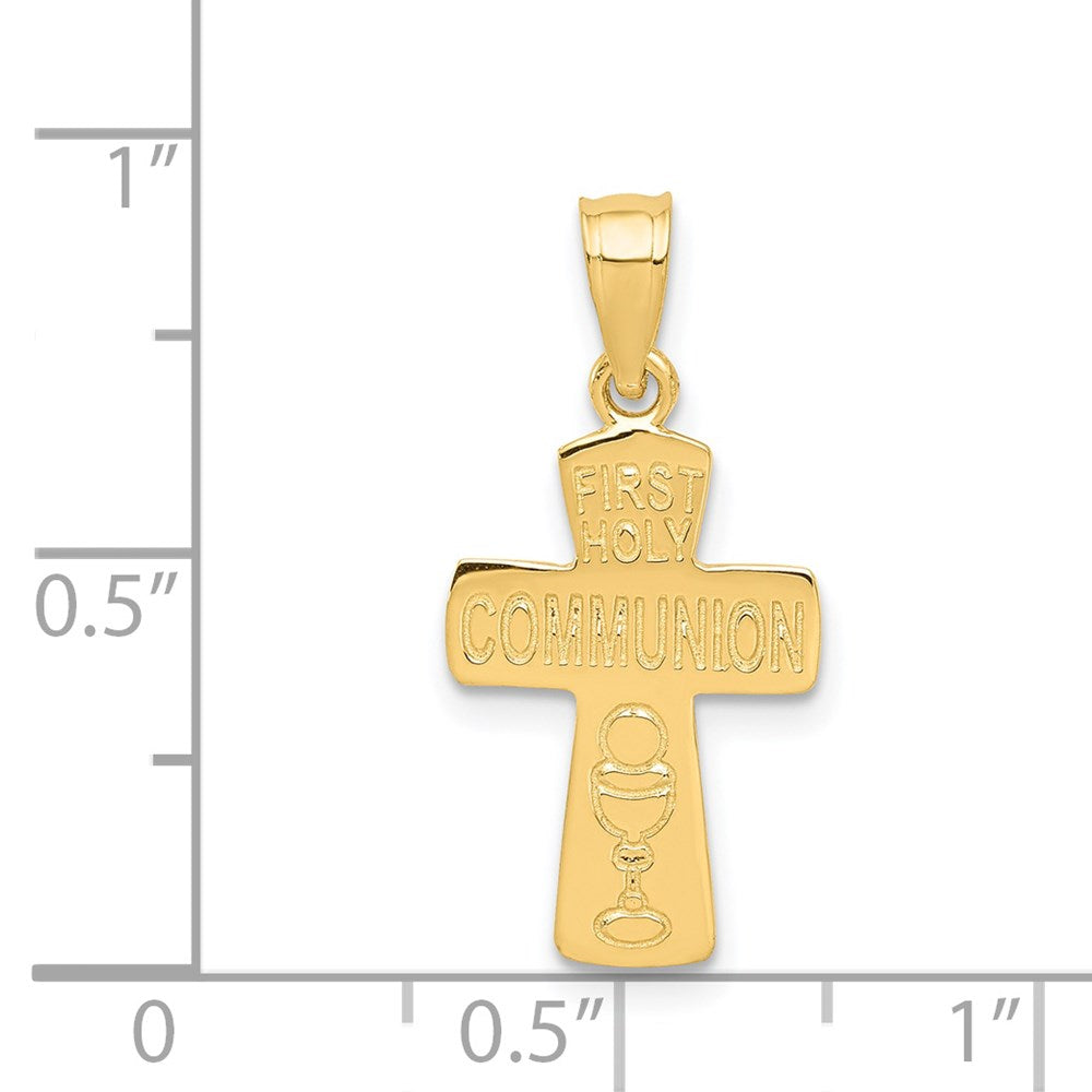 14K Gelbgold First Heilig Kommunion Kreuz Anhänger