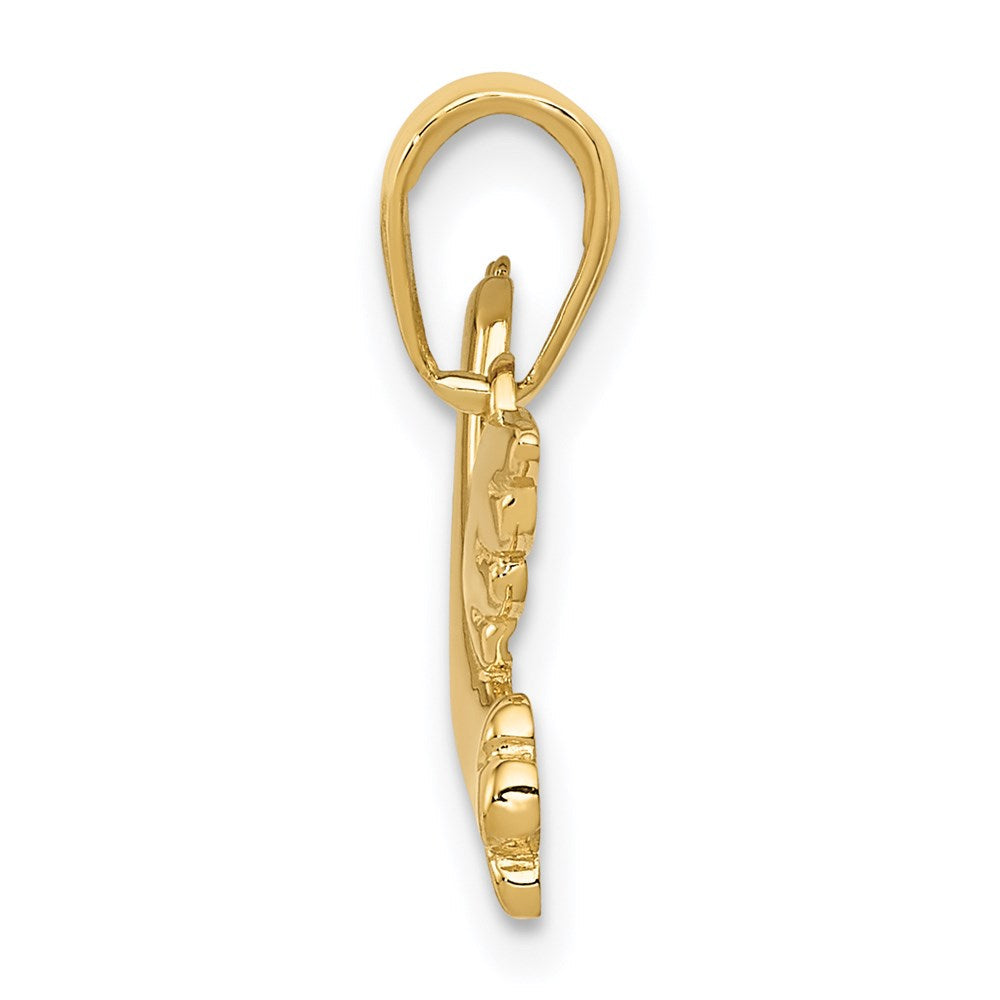 14K Gelbgold Poliert Taube Charm