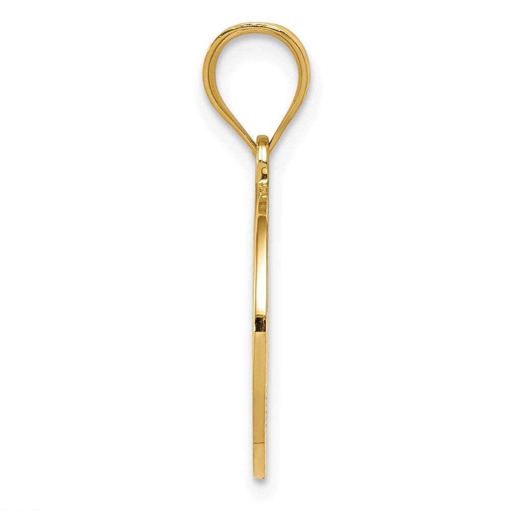 14K Gelbgold wendbarer Anhänger "Kreuz und GOD BLESS