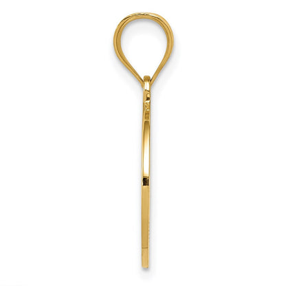 14K Gelbgold wendbarer Anhänger "Kreuz und GOD BLESS