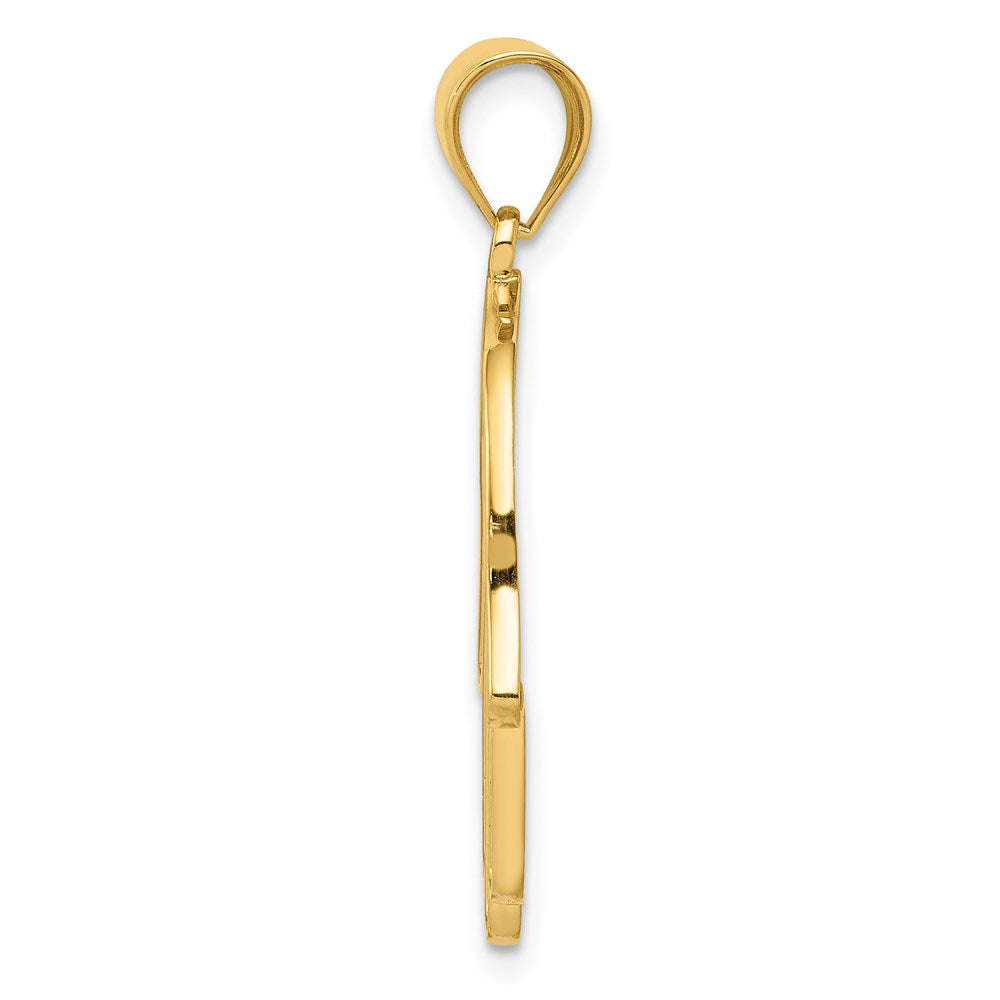 14K Gelbgold Filigran Hamsa Anhänger