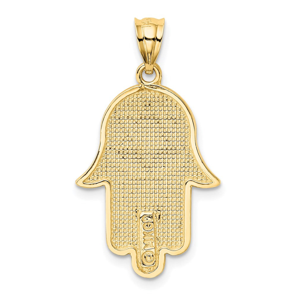 14K Gelbgold Hamsa-Charm mit Davidstern