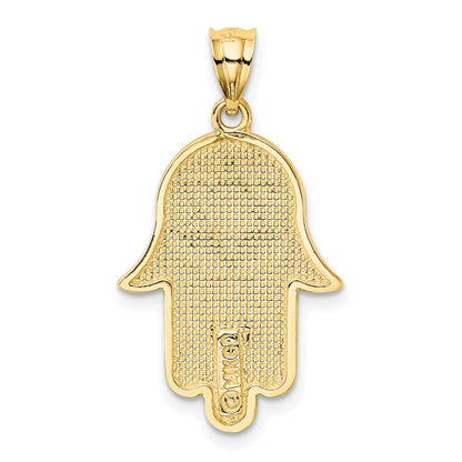 14K Gelbgold Hamsa-Charm mit Davidstern