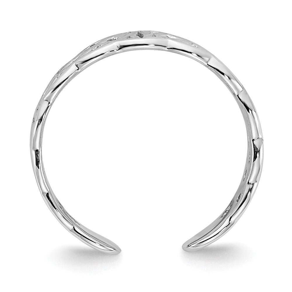14K Weißgold Poliert mit Design Zehenring