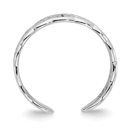 14K Weißgold Poliert mit Design Zehenring