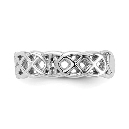 14K Weißgold Poliert mit Design Zehenring