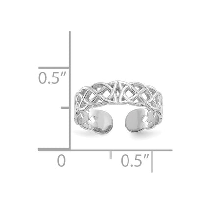 14K Weißgold Poliert mit Design Zehenring