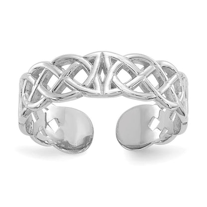14K Weißgold Poliert mit Design Zehenring