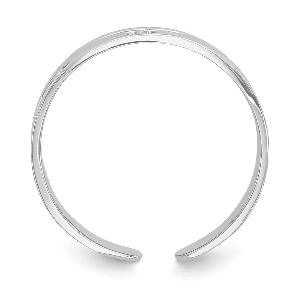 14K Weißgold Poliert mit Herzen Zehenring