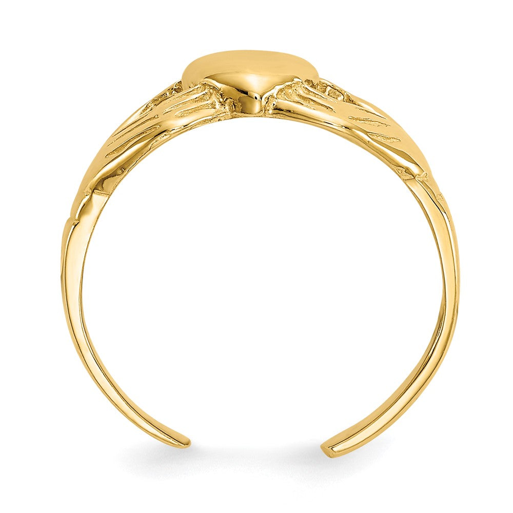 14K Gelbgold Poliert Claddagh Zehenring