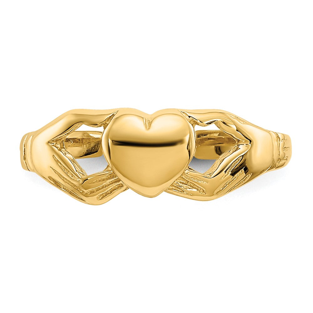 14K Gelbgold Poliert Claddagh Zehenring