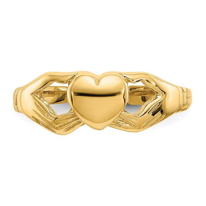 14K Gelbgold Poliert Claddagh Zehenring