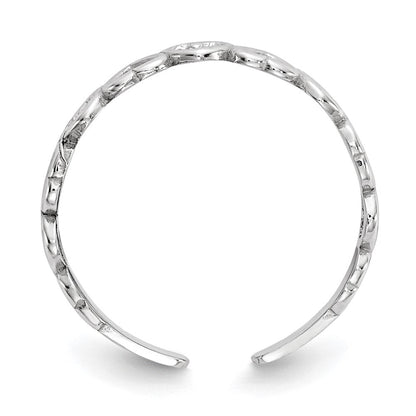 14K Weißgold Poliert Herzen Zehenring