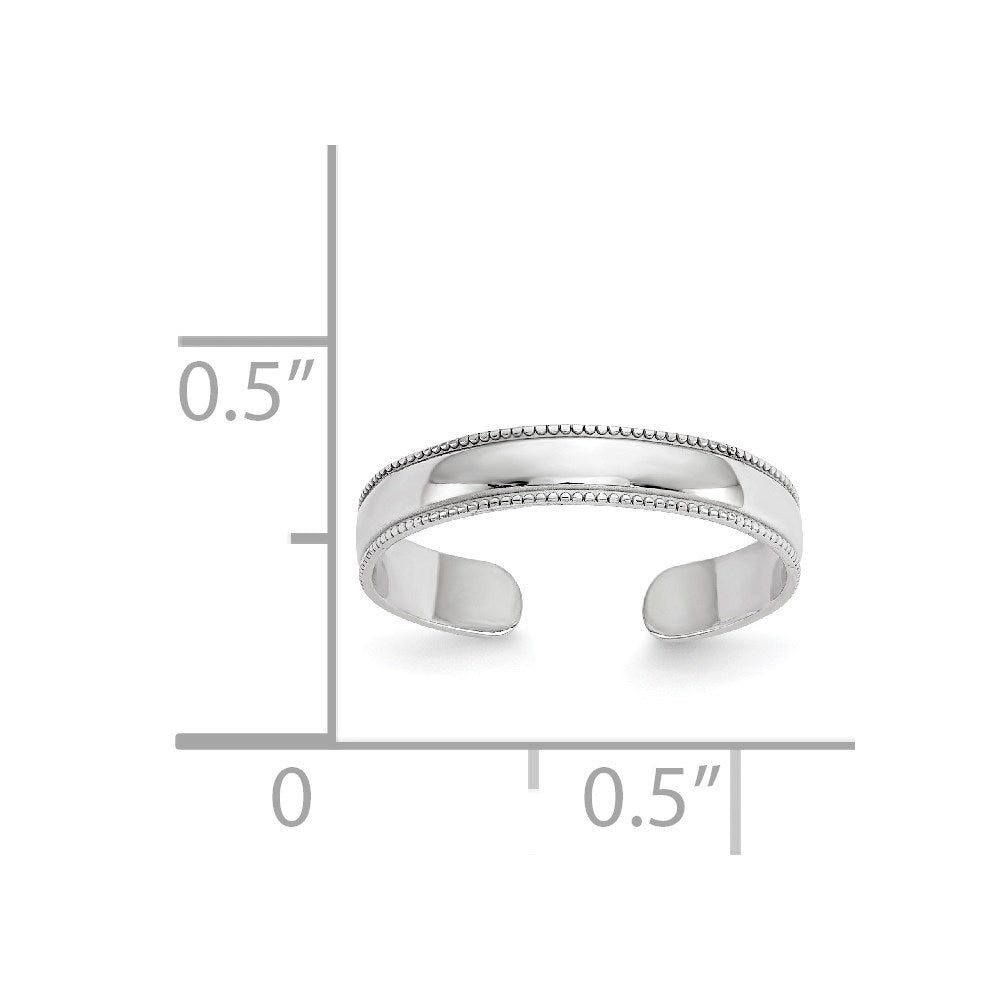 14K Weißgold Milgrain Verstellbar Zehenring
