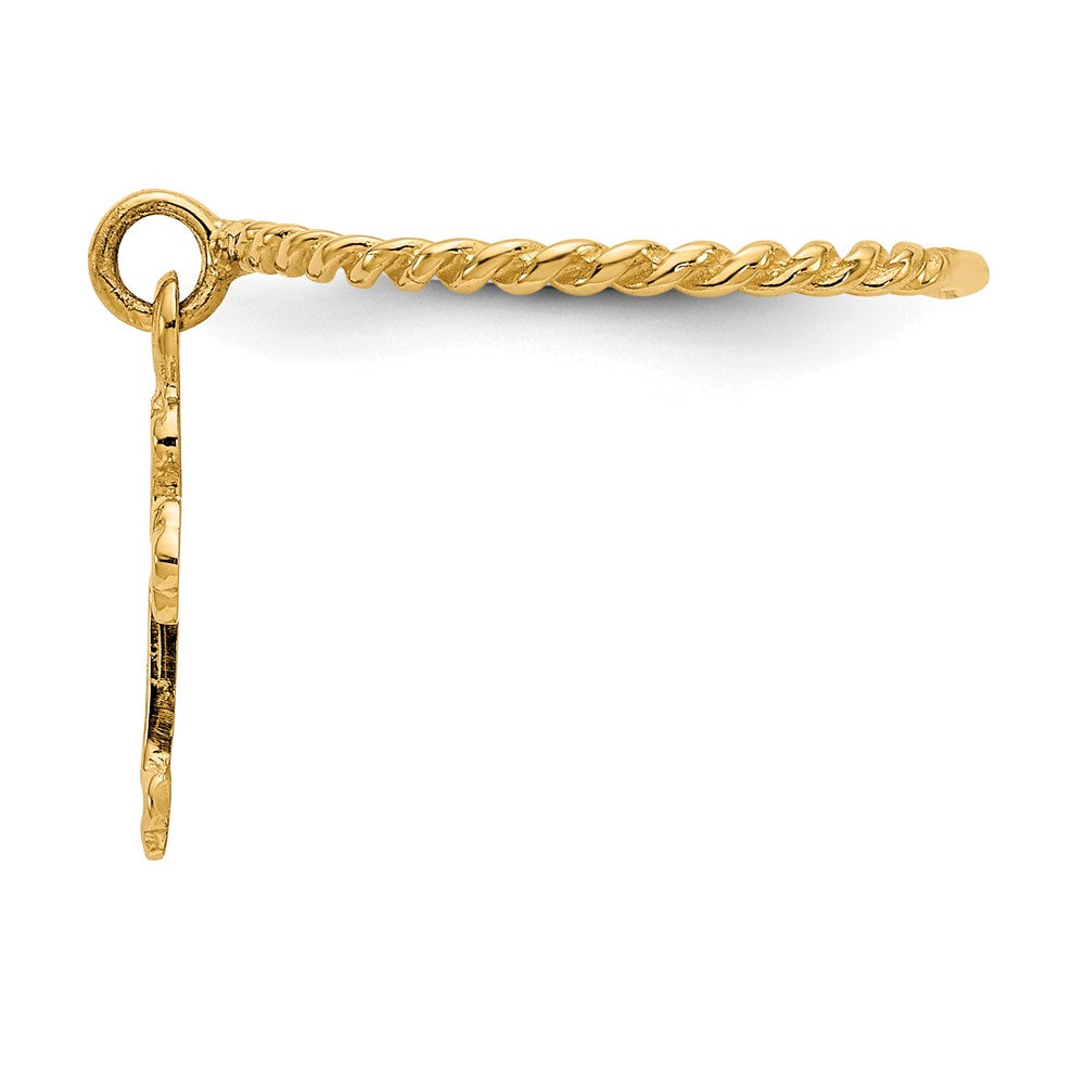 14K Gelbgold Kreuz-Anhänger gedrehter Ring für Kinder