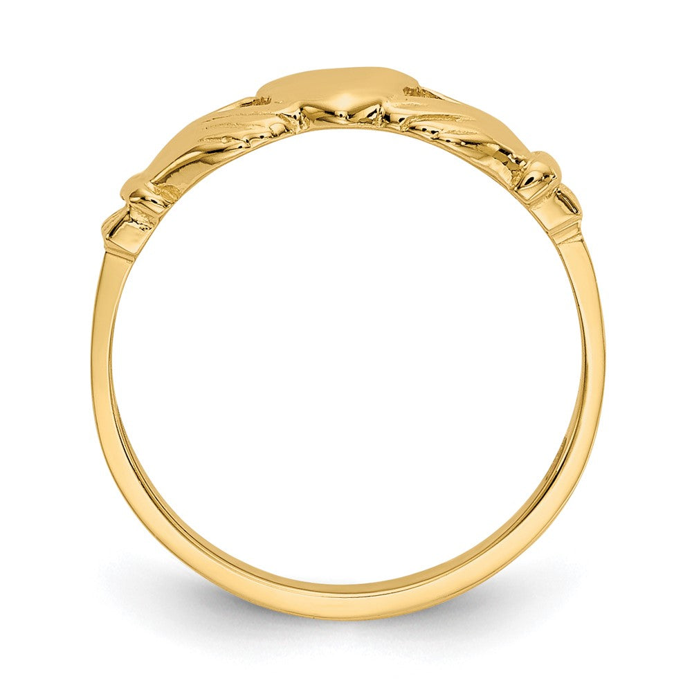 14K Gelbgold Claddagh Baby Ring