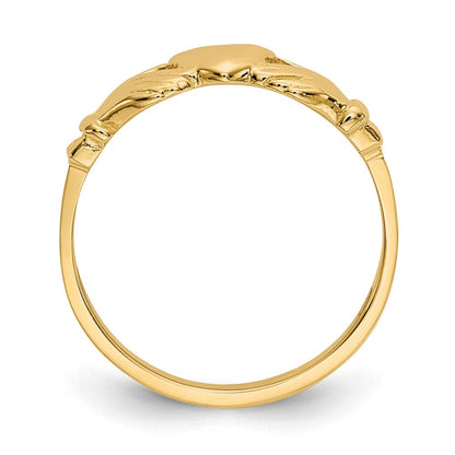 14K Gelbgold Claddagh Baby Ring