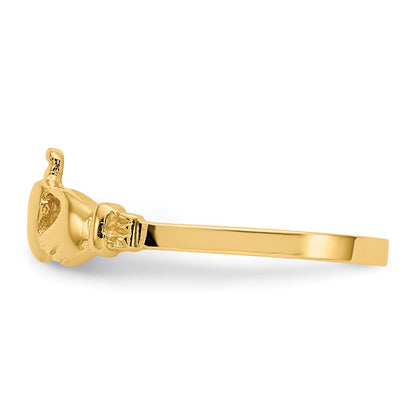14K Gelbgold Claddagh Baby Ring