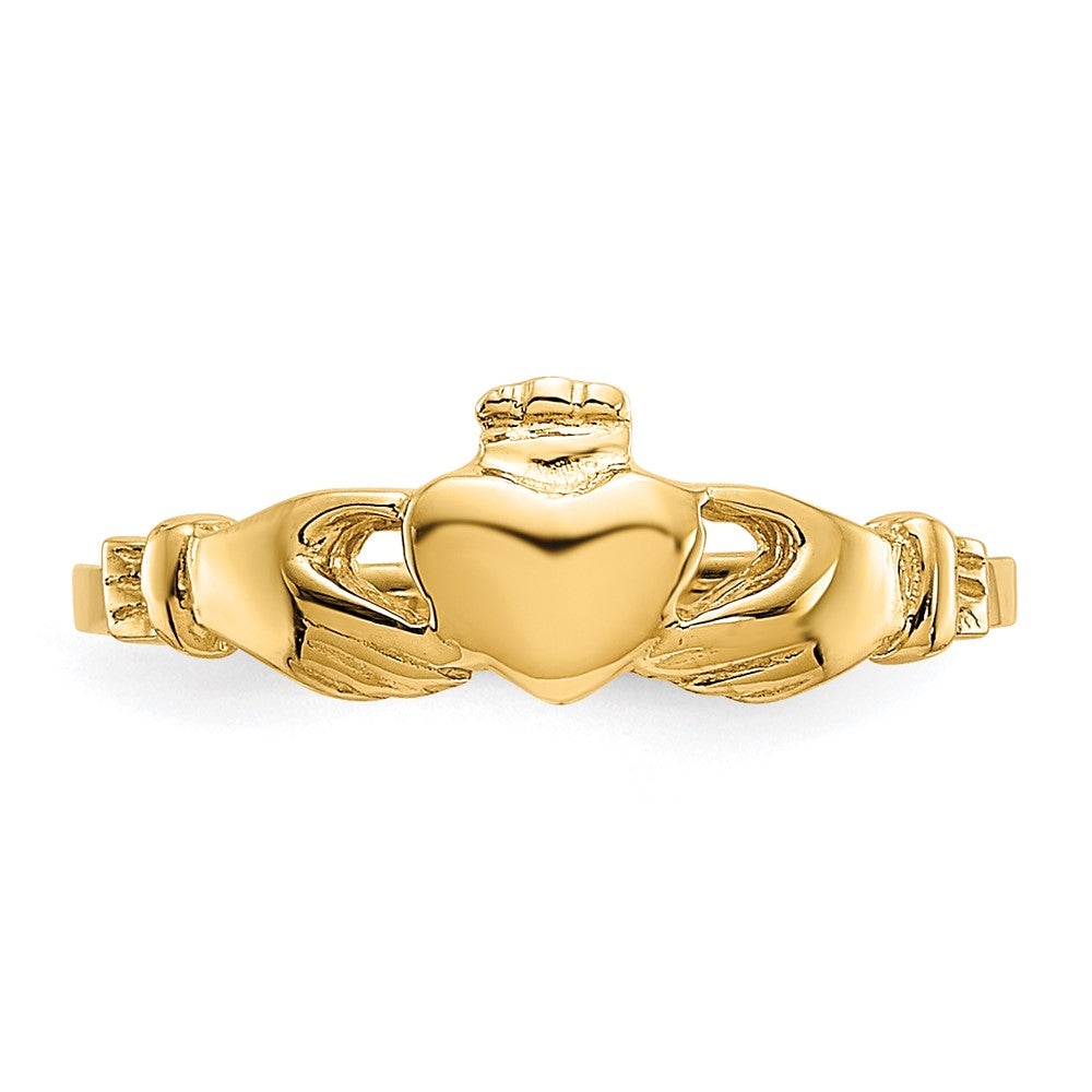 14K Gelbgold Claddagh Baby Ring