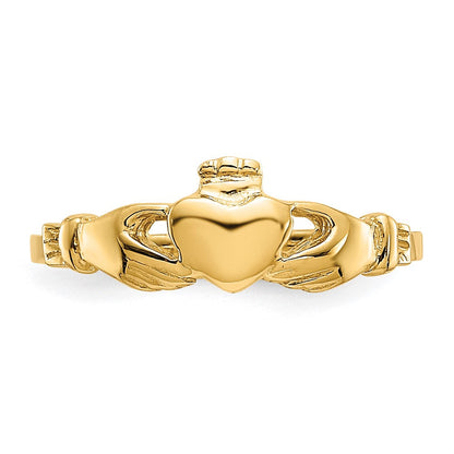 14K Gelbgold Claddagh Baby Ring