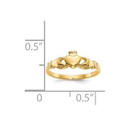 14K Gelbgold Claddagh Baby Ring