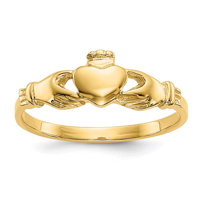 14K Gelbgold Claddagh Baby Ring