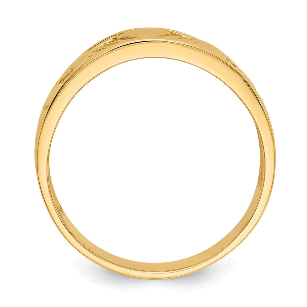 14K Gelbgold Polierter Claddagh-Ring