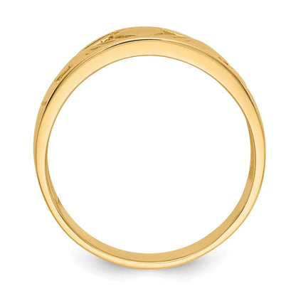14K Gelbgold Polierter Claddagh-Ring