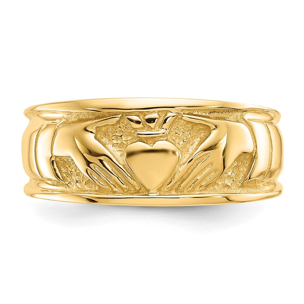 14K Gelbgold Polierter Claddagh-Ring