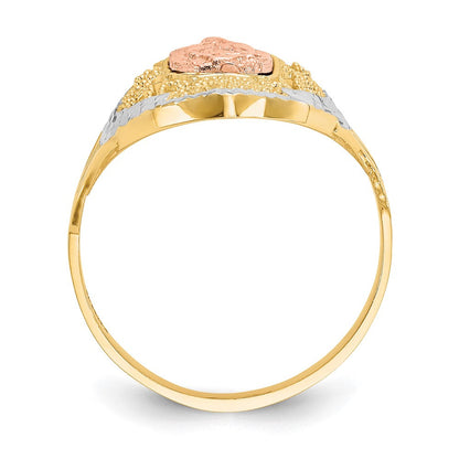 14K Bicolor-Gold Ring mit Weißrhodium-Filigran, Guadalupe