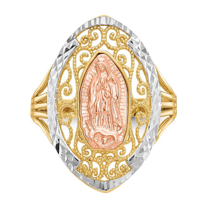 14K Bicolor-Gold Ring mit Weißrhodium-Filigran, Guadalupe