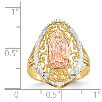 14K Bicolor-Gold Ring mit Weißrhodium-Filigran, Guadalupe