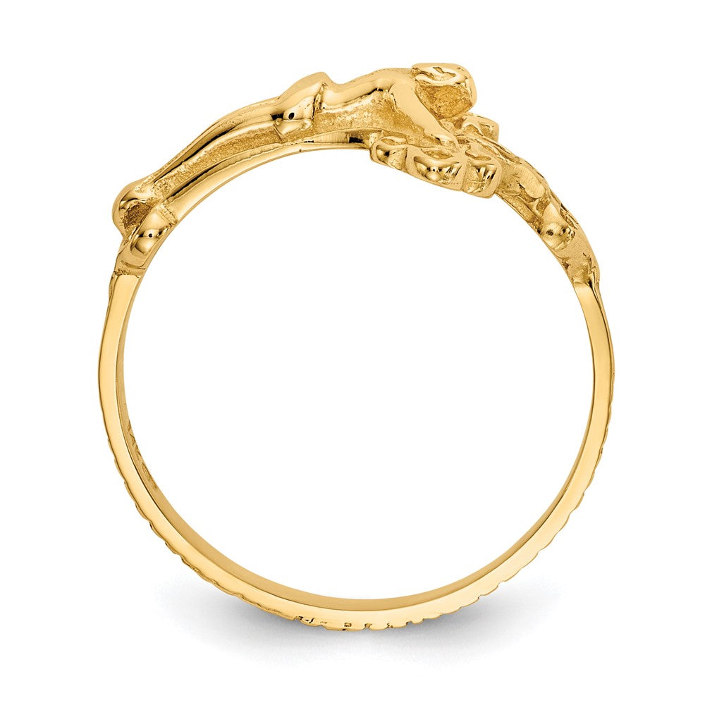 14K Gelbgold Kruzifix-Ring