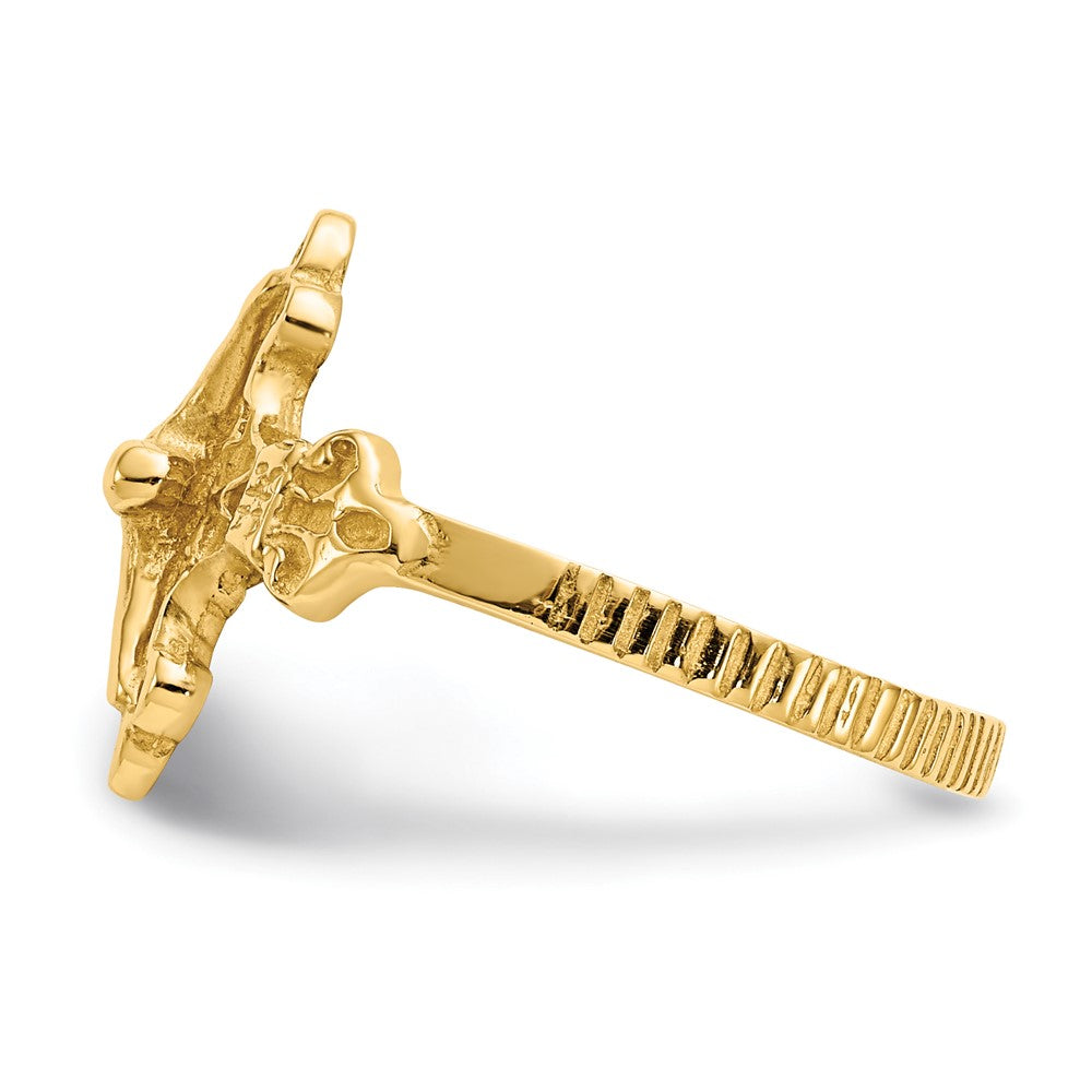 14K Gelbgold Kruzifix-Ring
