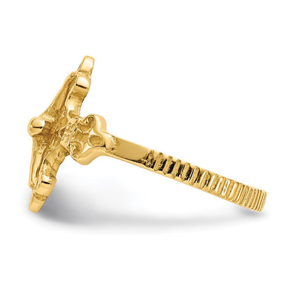 14K Gelbgold Kruzifix-Ring