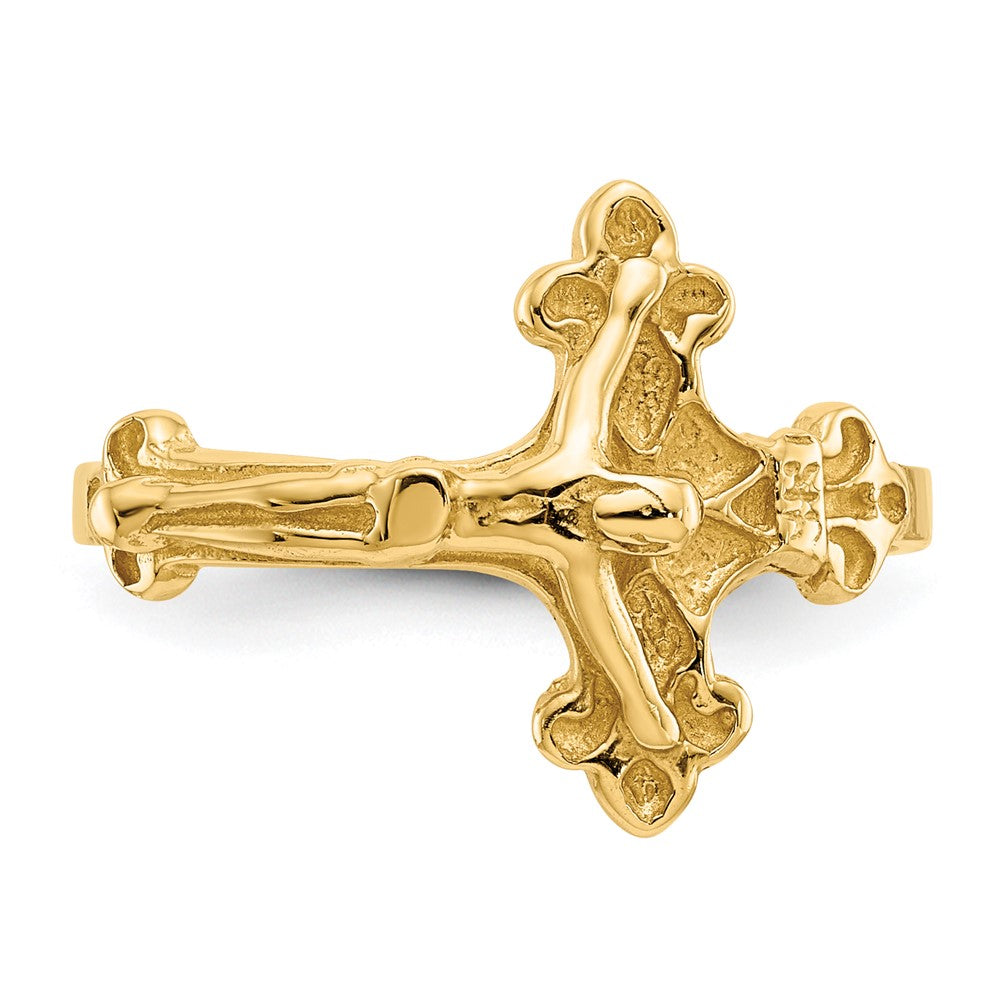 14K Gelbgold Kruzifix-Ring