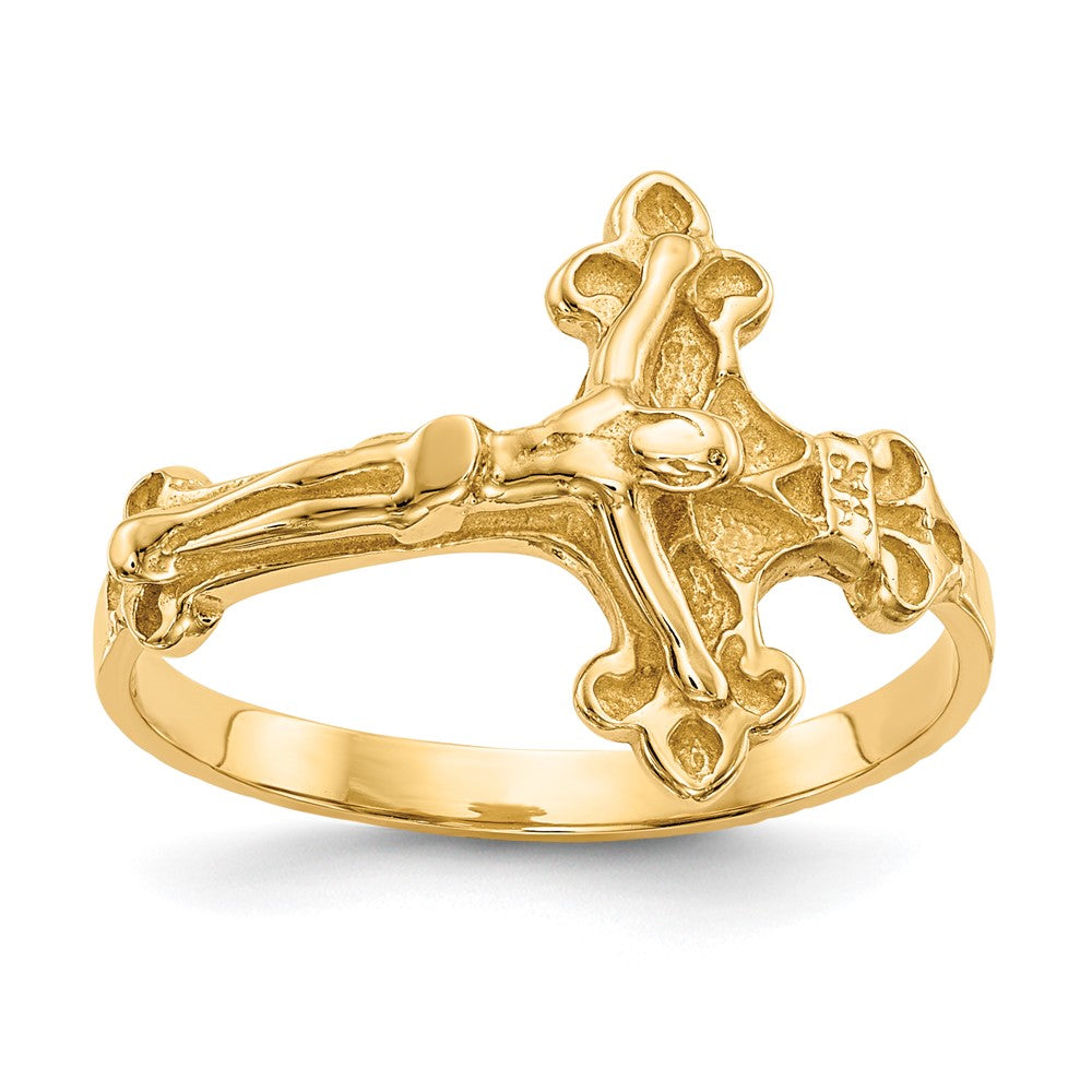 14K Gelbgold Kruzifix-Ring