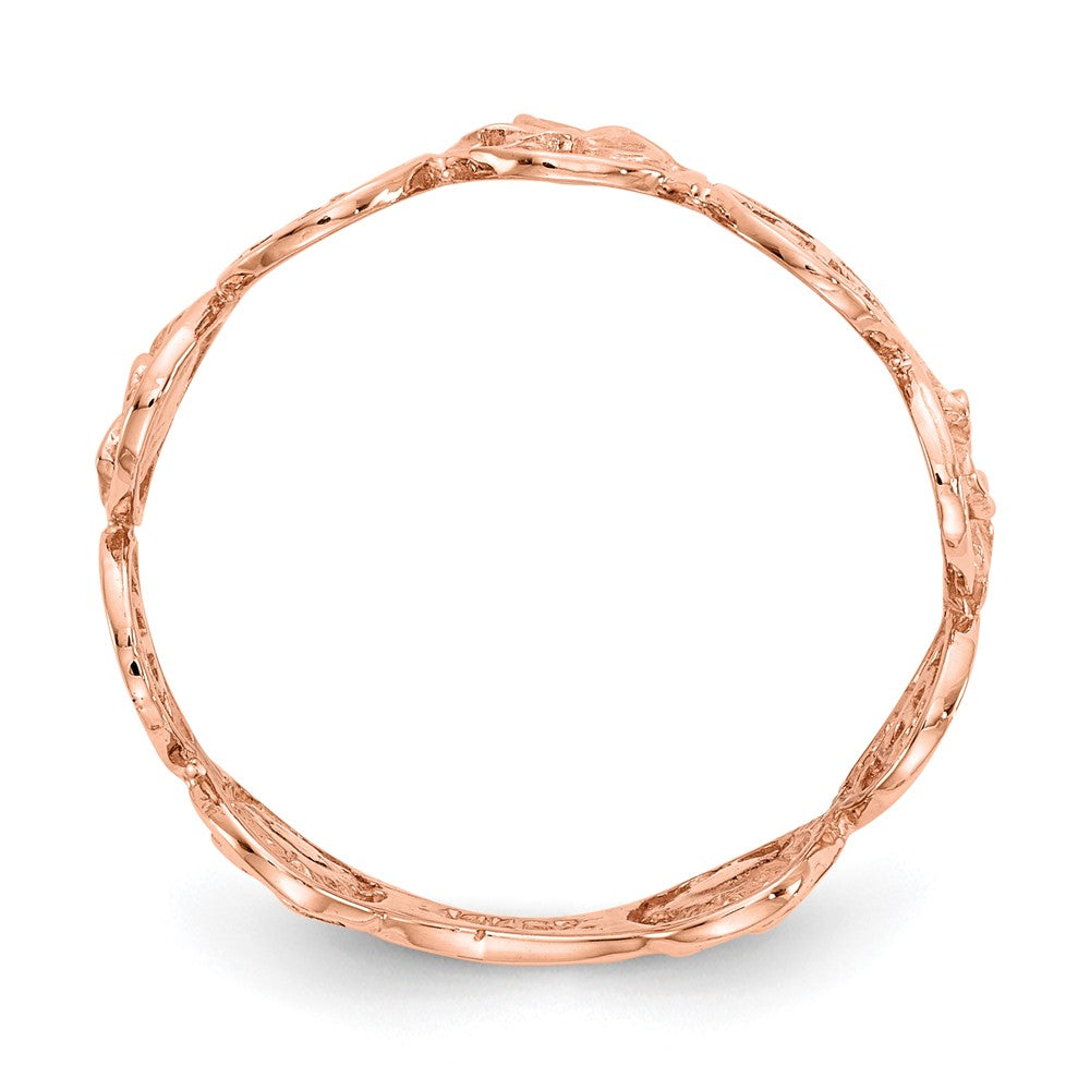 14K Roségold Plumeria-Blüte & Schildkröte Ring