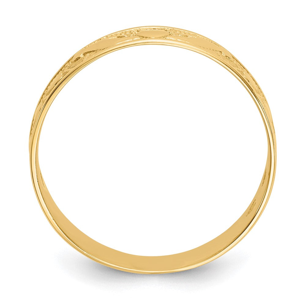 14K Gelbgold Claddagh-Ring, poliert