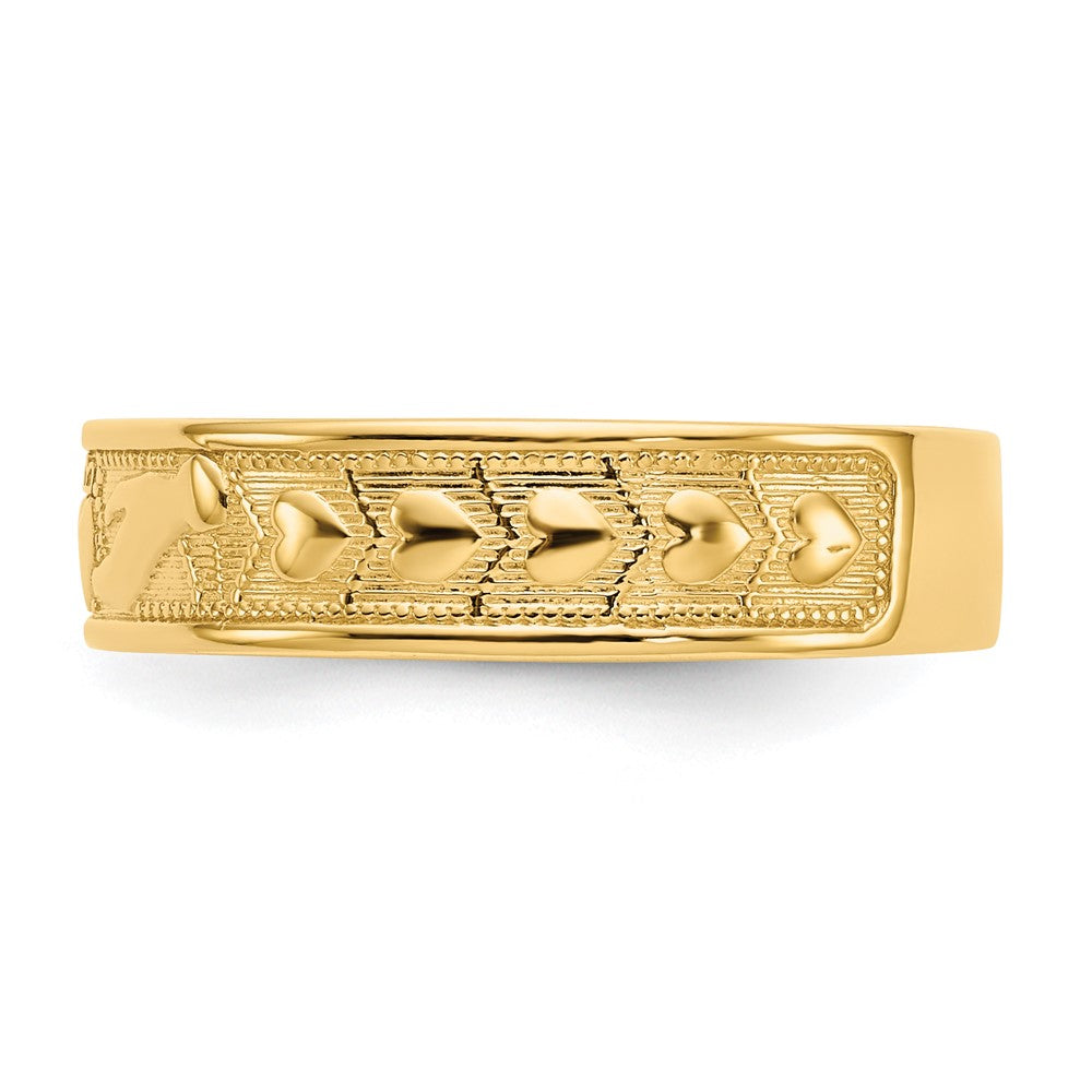14K Gelbgold Claddagh-Ring, poliert