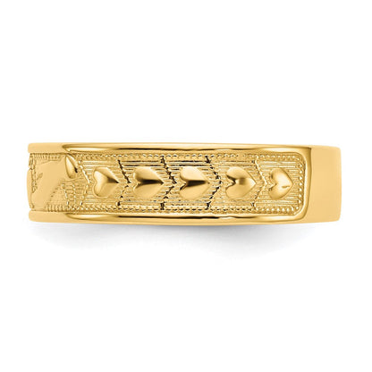 14K Gelbgold Claddagh-Ring, poliert