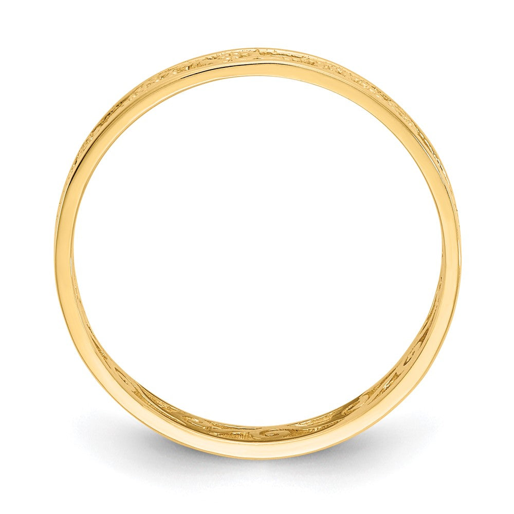14K Gelbgold Ring, poliert/strukturiert