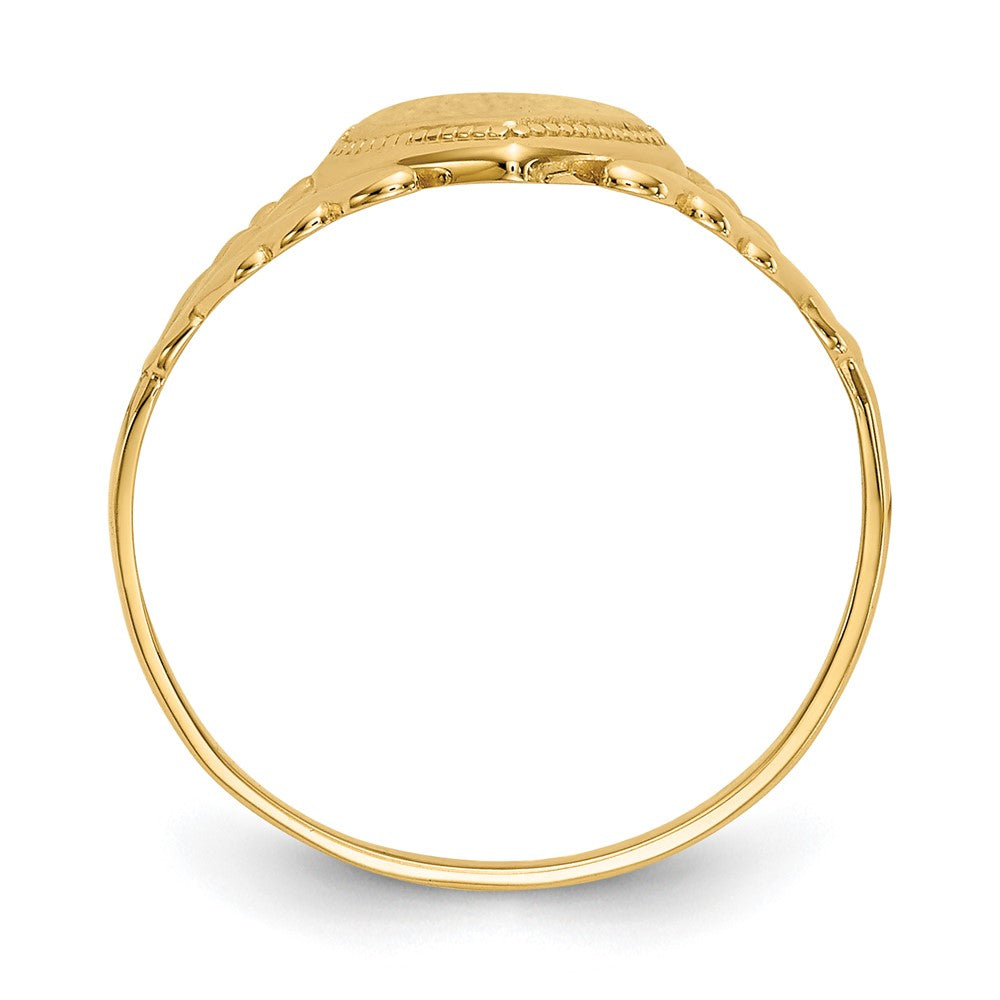 14K Gelbgold Poliert Herz Baby Ring