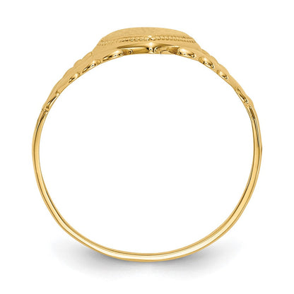 14K Gelbgold Poliert Herz Baby Ring