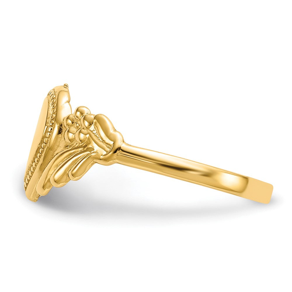 14K Gelbgold Poliert Herz Baby Ring