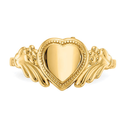 14K Gelbgold Poliert Herz Baby Ring